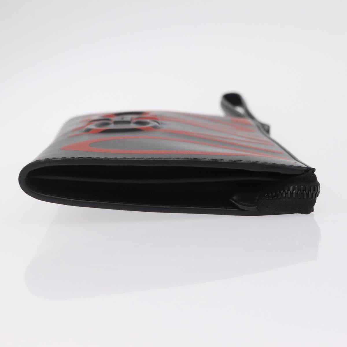 Salvatore Ferragamo Gancini Clutch Bag Leather Black Auth 167845V