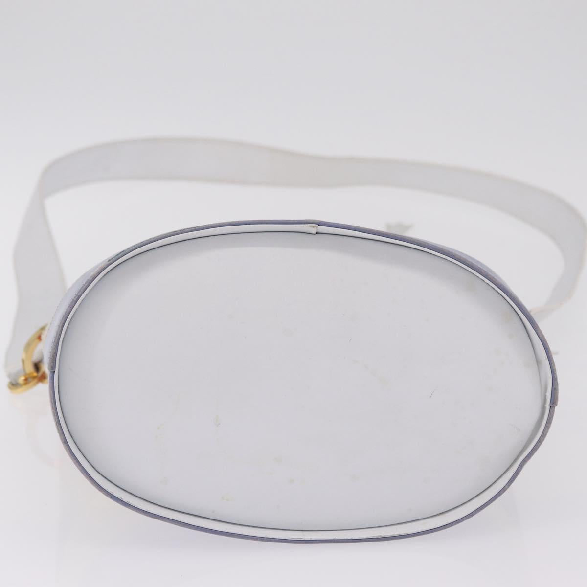 Salvatore Ferragamo Shoulder Bag Leather White Gold Auth 167847A