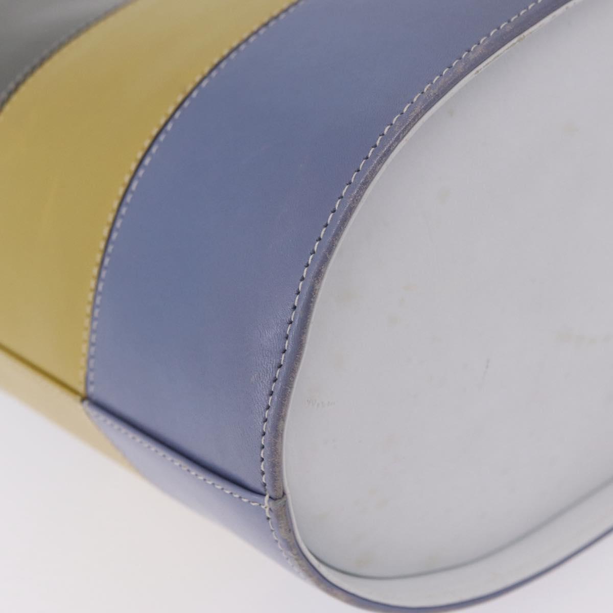Salvatore Ferragamo Shoulder Bag Leather White Gold Auth 167847A