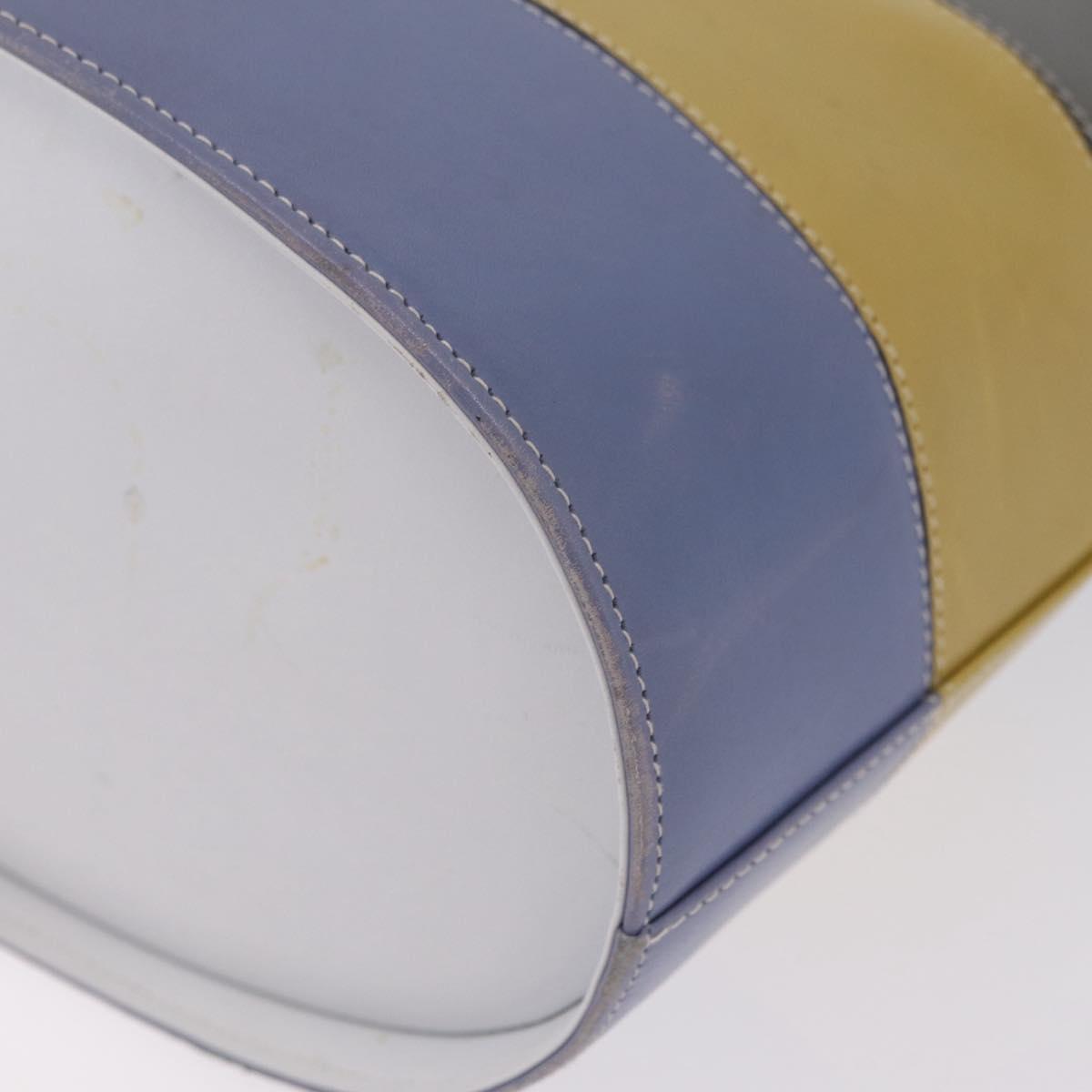Salvatore Ferragamo Shoulder Bag Leather White Gold Auth 167847A