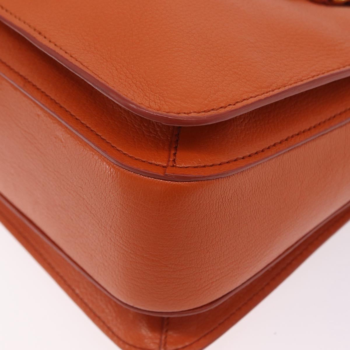 Miu Miu Hand Bag Leather 2way Orange Gold Auth 167849A