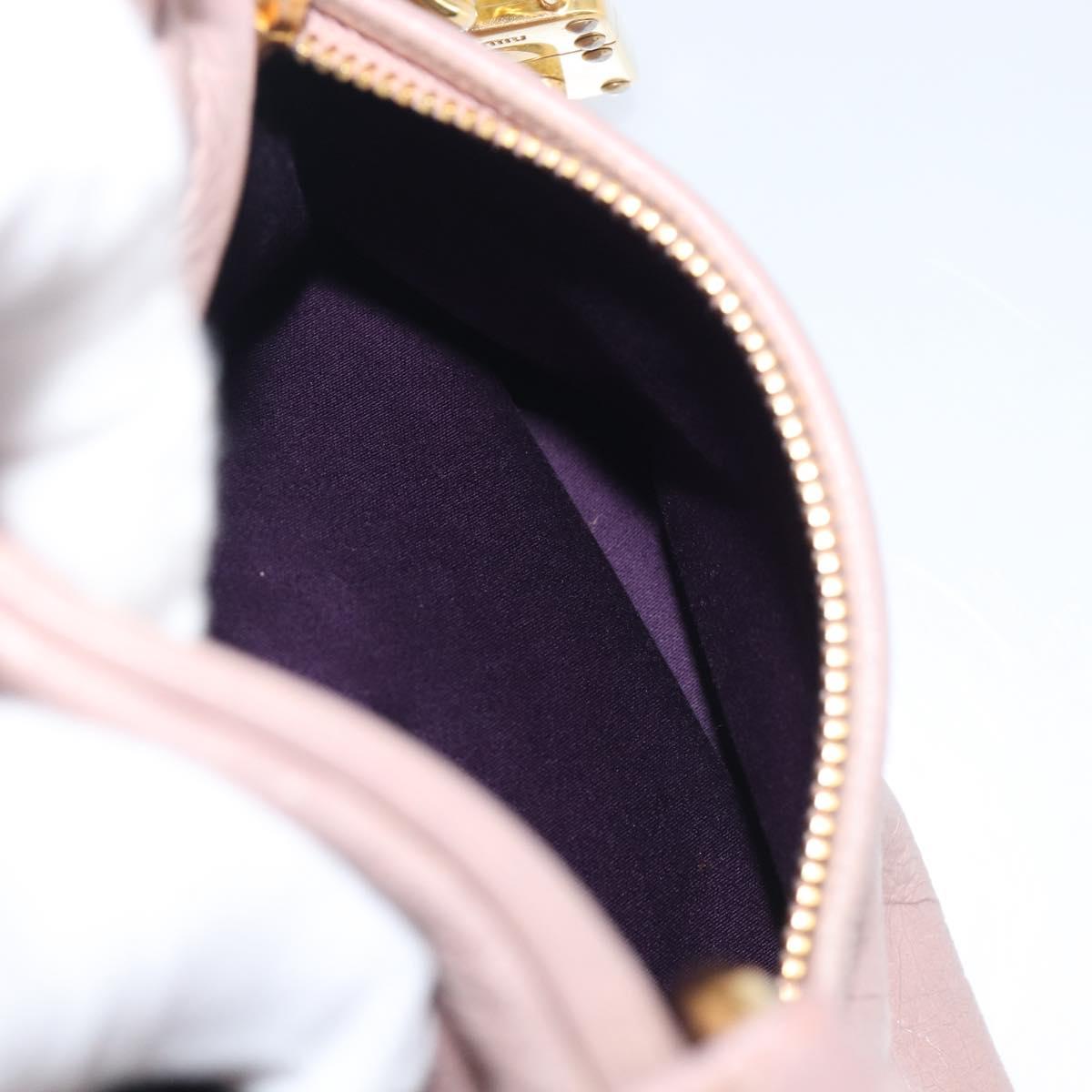 Miu Miu Hand Bag Leather 2way Pink Gold Auth 167851A