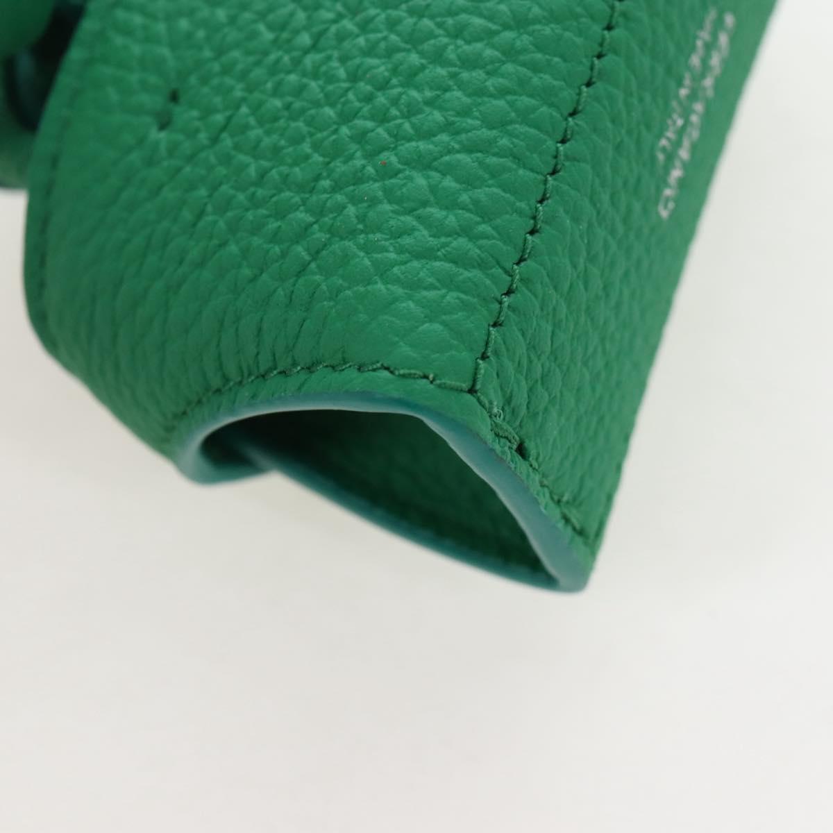 Salvatore Ferragamo Gancini Bag Charm Leather Green Silver Auth 167856M