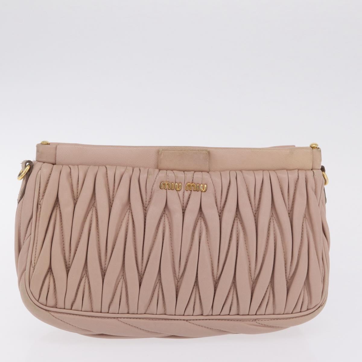 Miu Miu Hand Bag Leather 2 Set Pink Blue Auth 167860