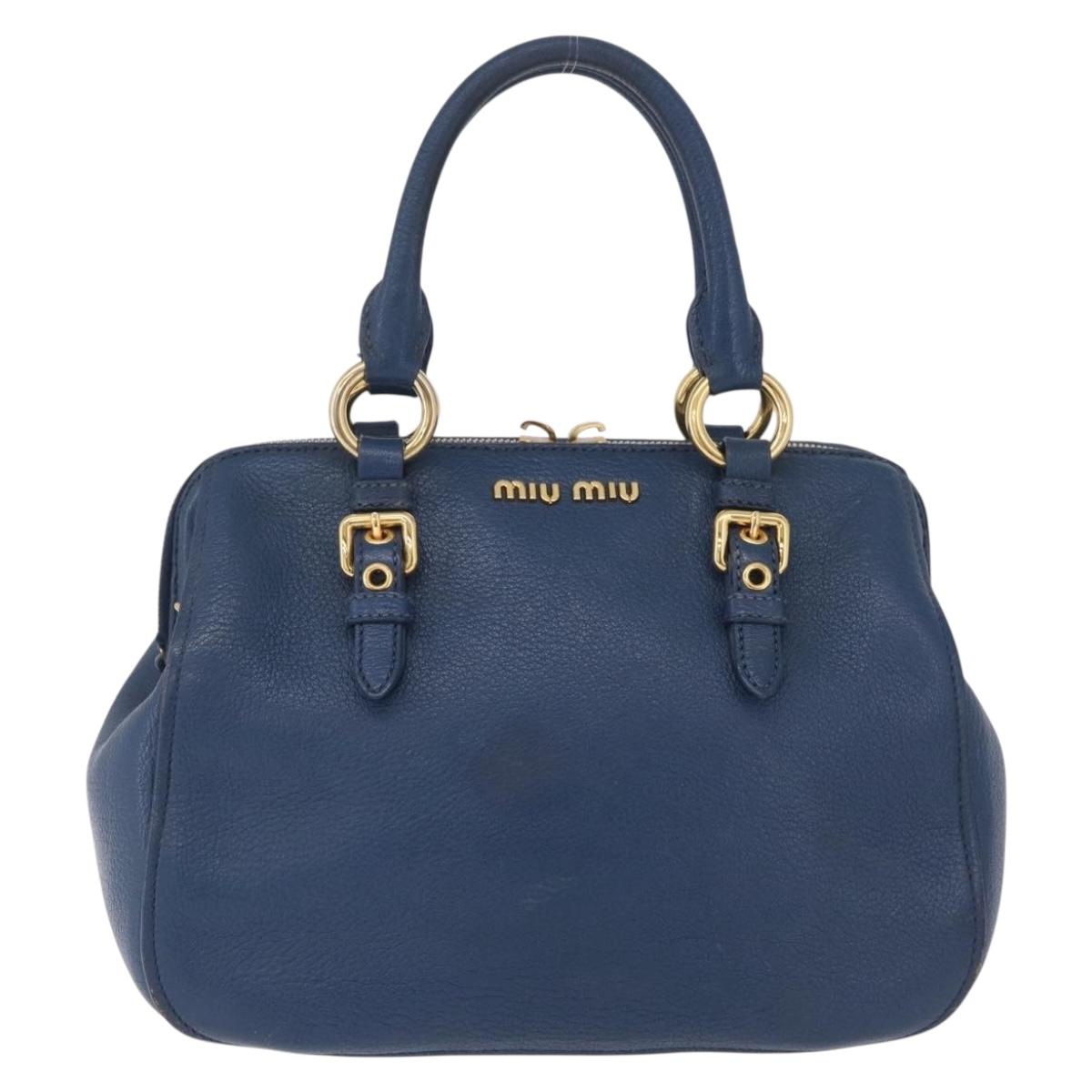 Miu Miu Hand Bag Leather 2 Set Pink Blue Auth 167860