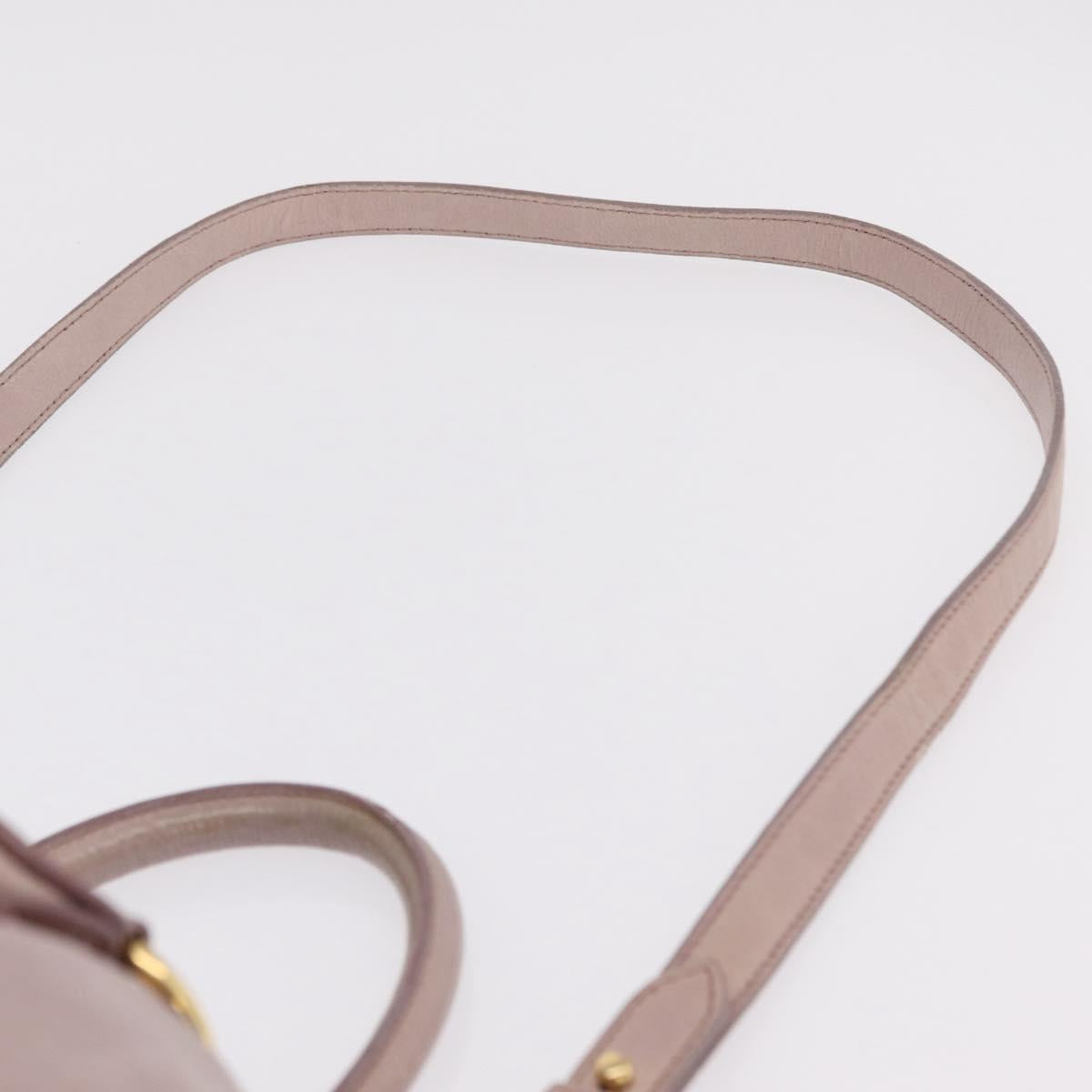 Miu Miu Hand Bag Leather 2way Pink Gold Auth 167865M