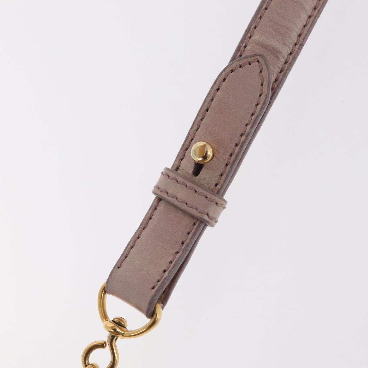 Miu Miu Hand Bag Leather 2way Pink Gold Auth 167865M