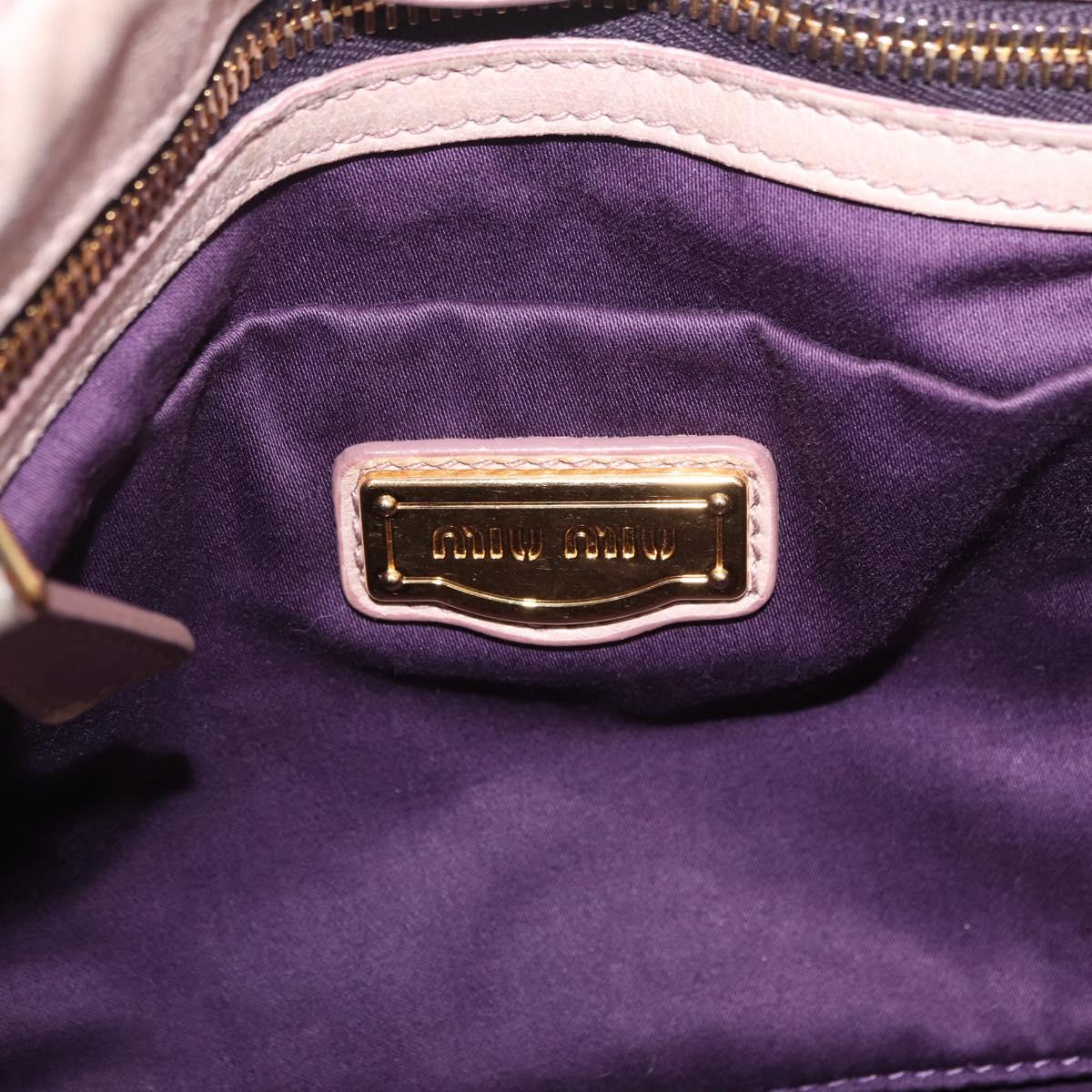 Miu Miu Hand Bag Leather 2way Pink Gold Auth 167865M