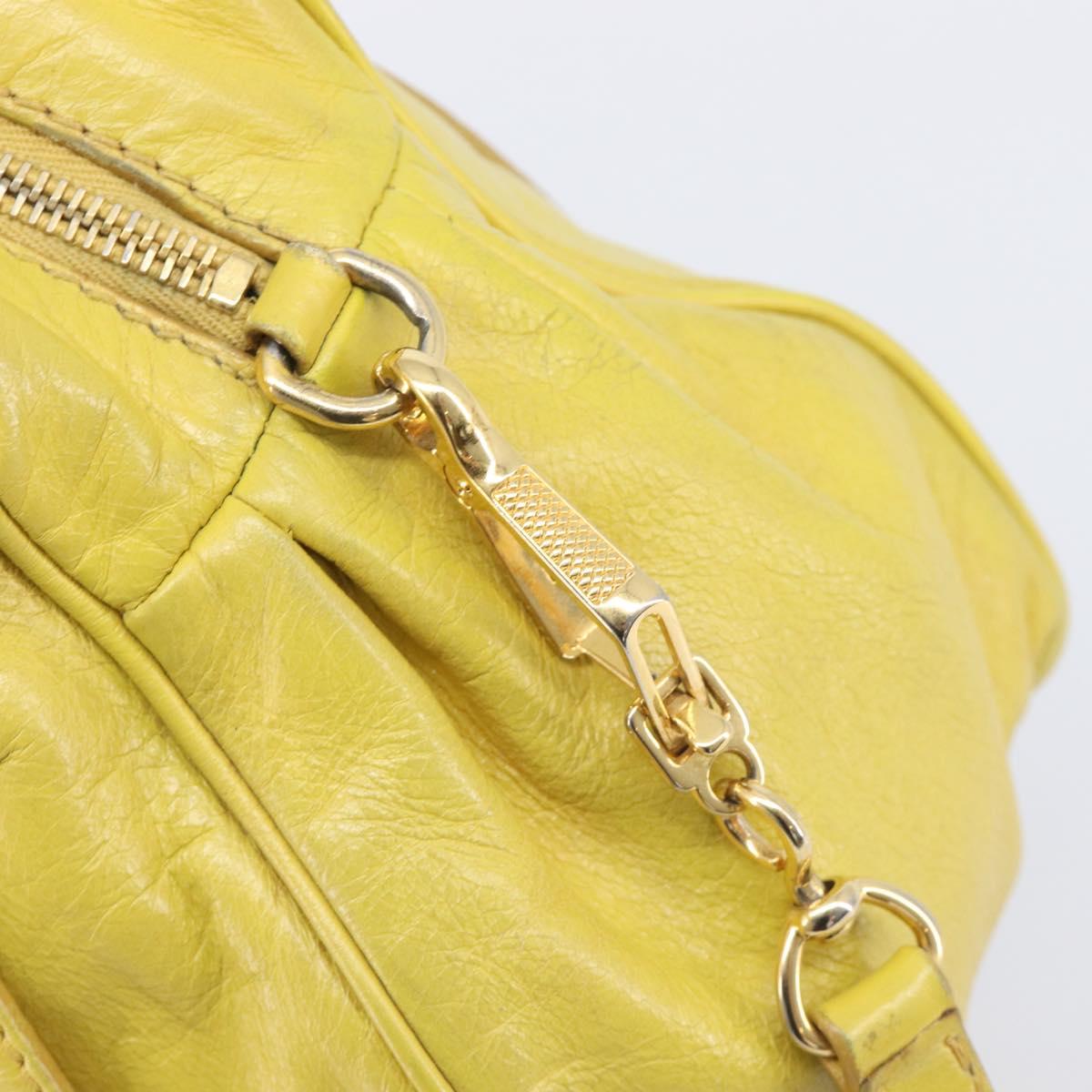 Miu Miu Hand Bag Leather 2way Yellow Gold Auth 167868V