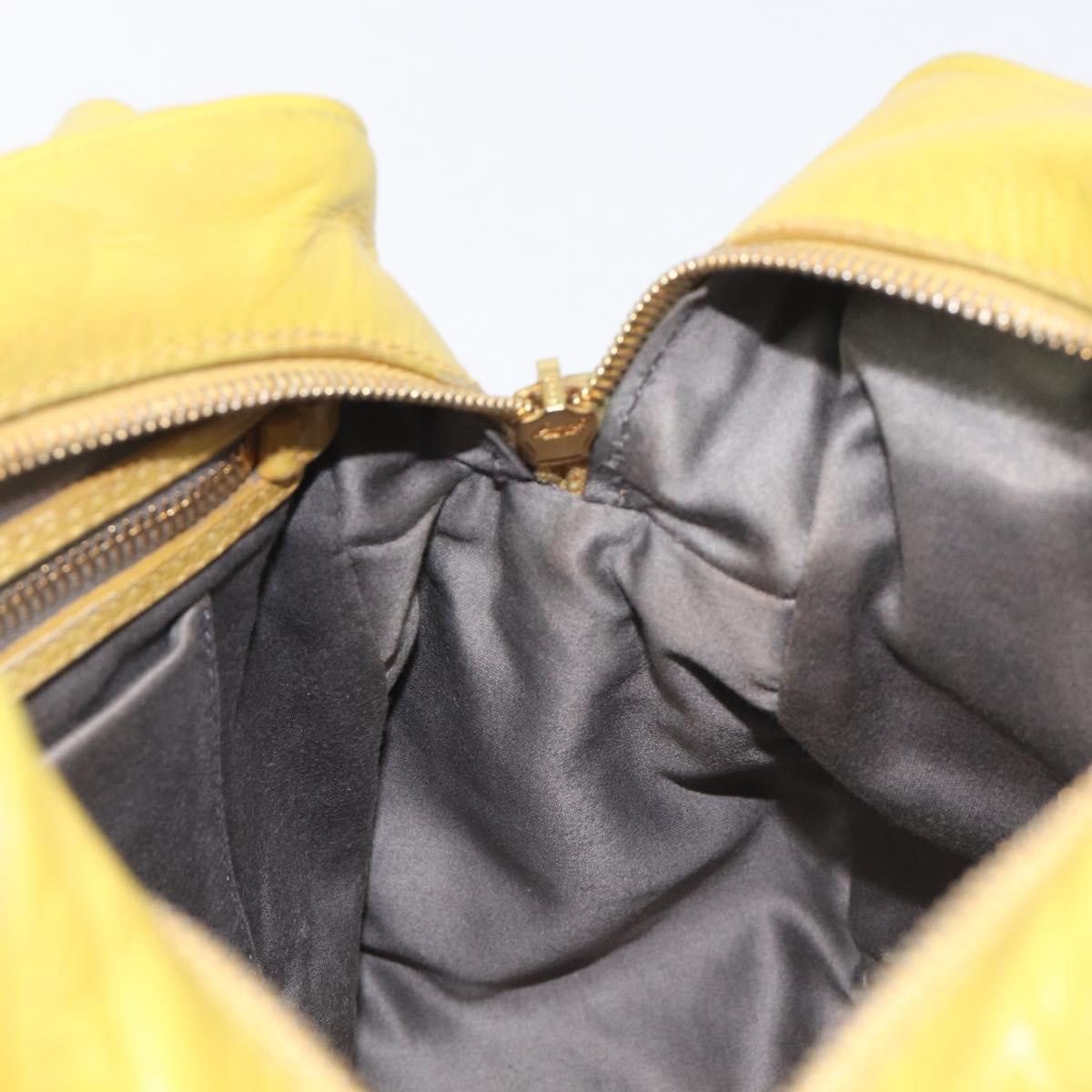 Miu Miu Hand Bag Leather 2way Yellow Gold Auth 167868V