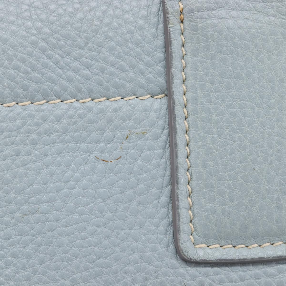 Miu Miu Hand Bag Leather 2way Light Blue Gold Auth 167870A