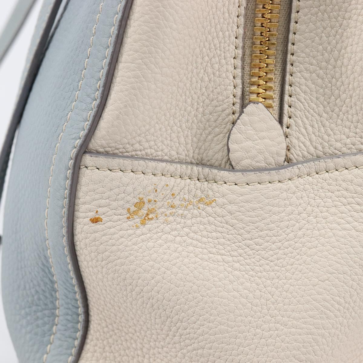 Miu Miu Hand Bag Leather 2way Light Blue Gold Auth 167870A
