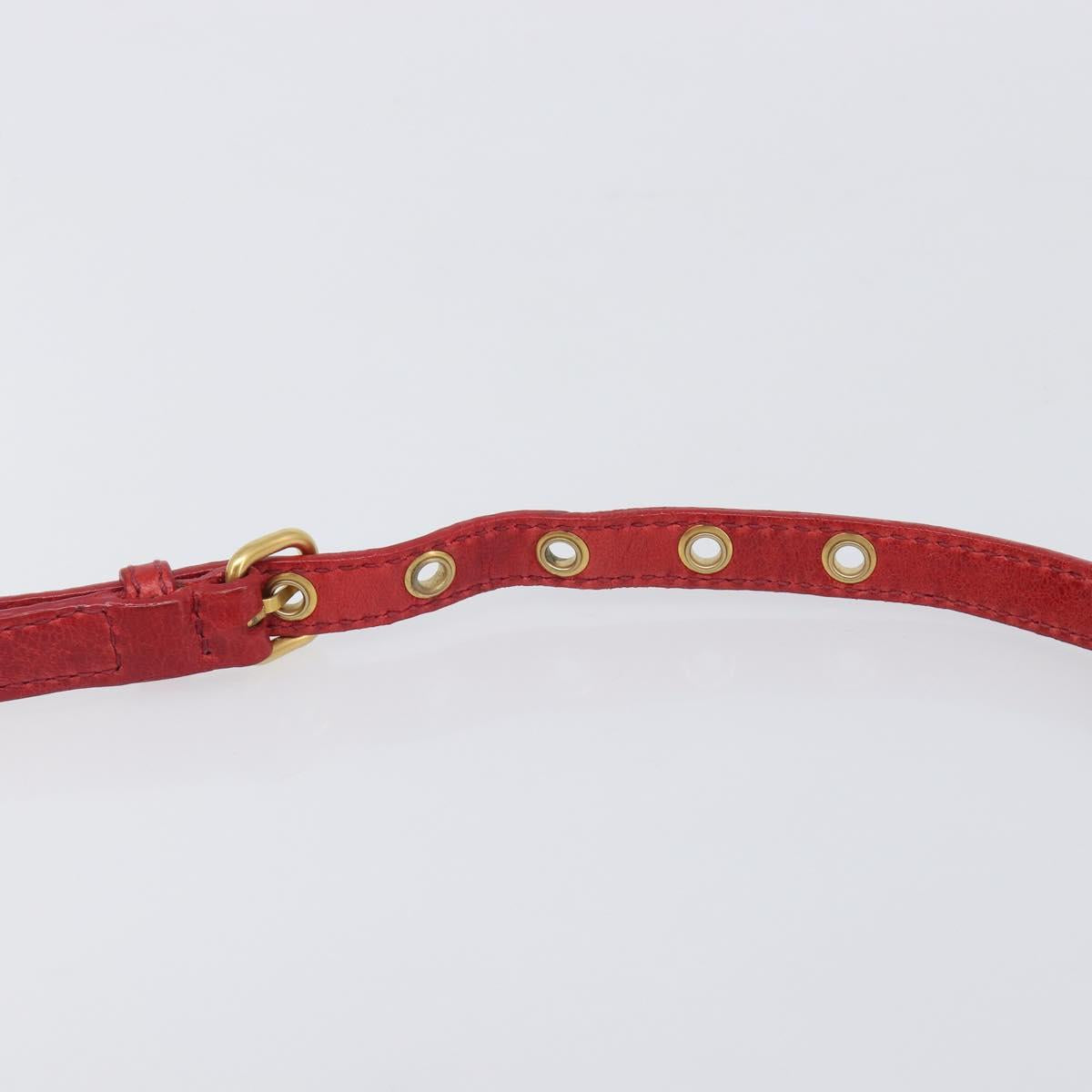 Miu Miu Hand Bag Leather 2way Red Gold Auth 167871M
