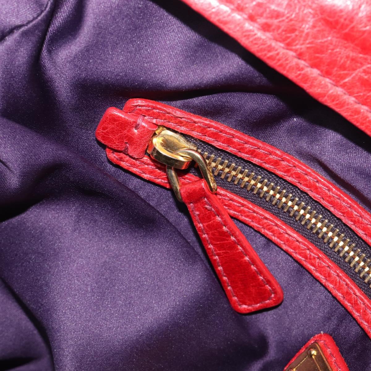 Miu Miu Hand Bag Leather 2way Red Gold Auth 167871M
