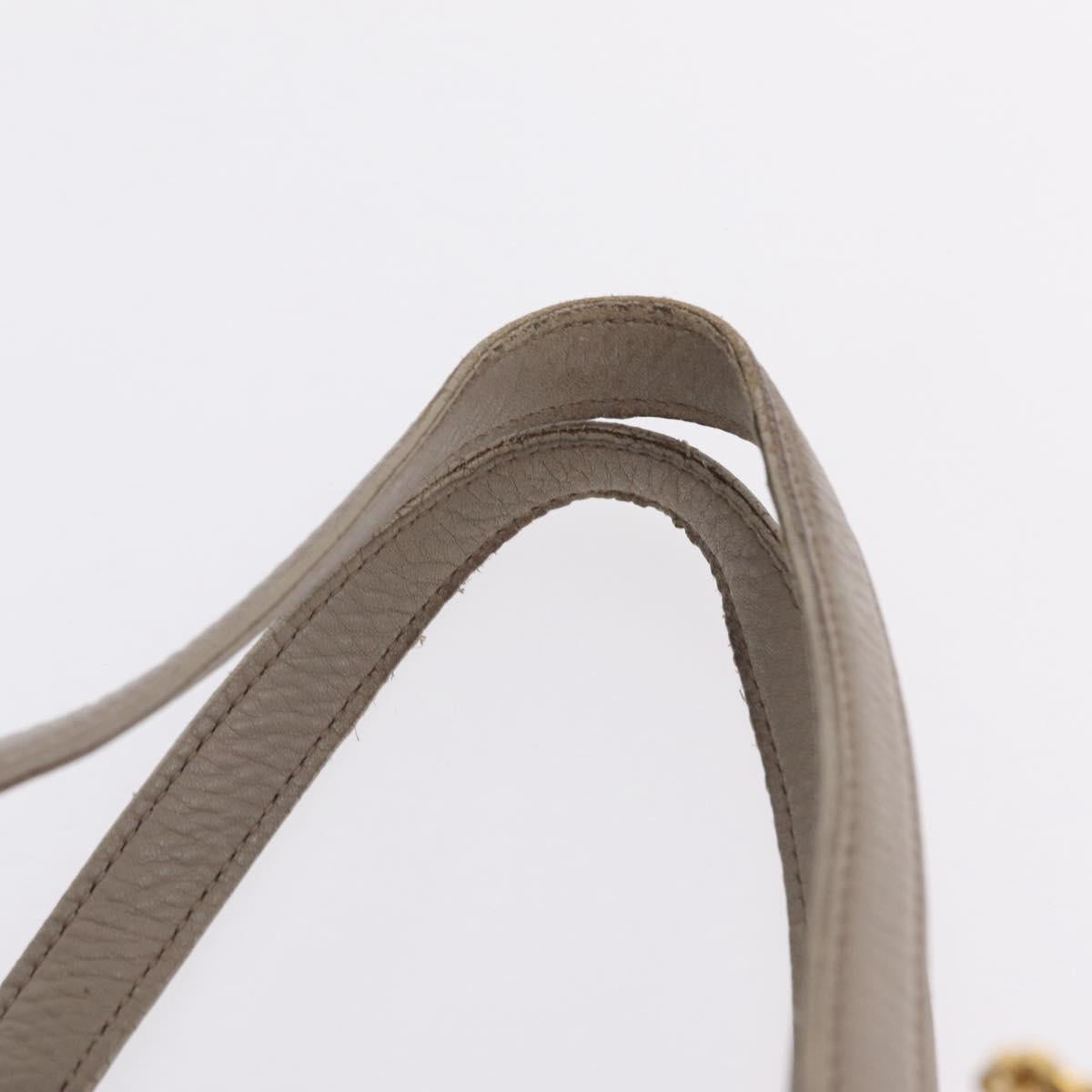 Miu Miu Hand Bag Leather 2way Gray Gold Auth 167882A
