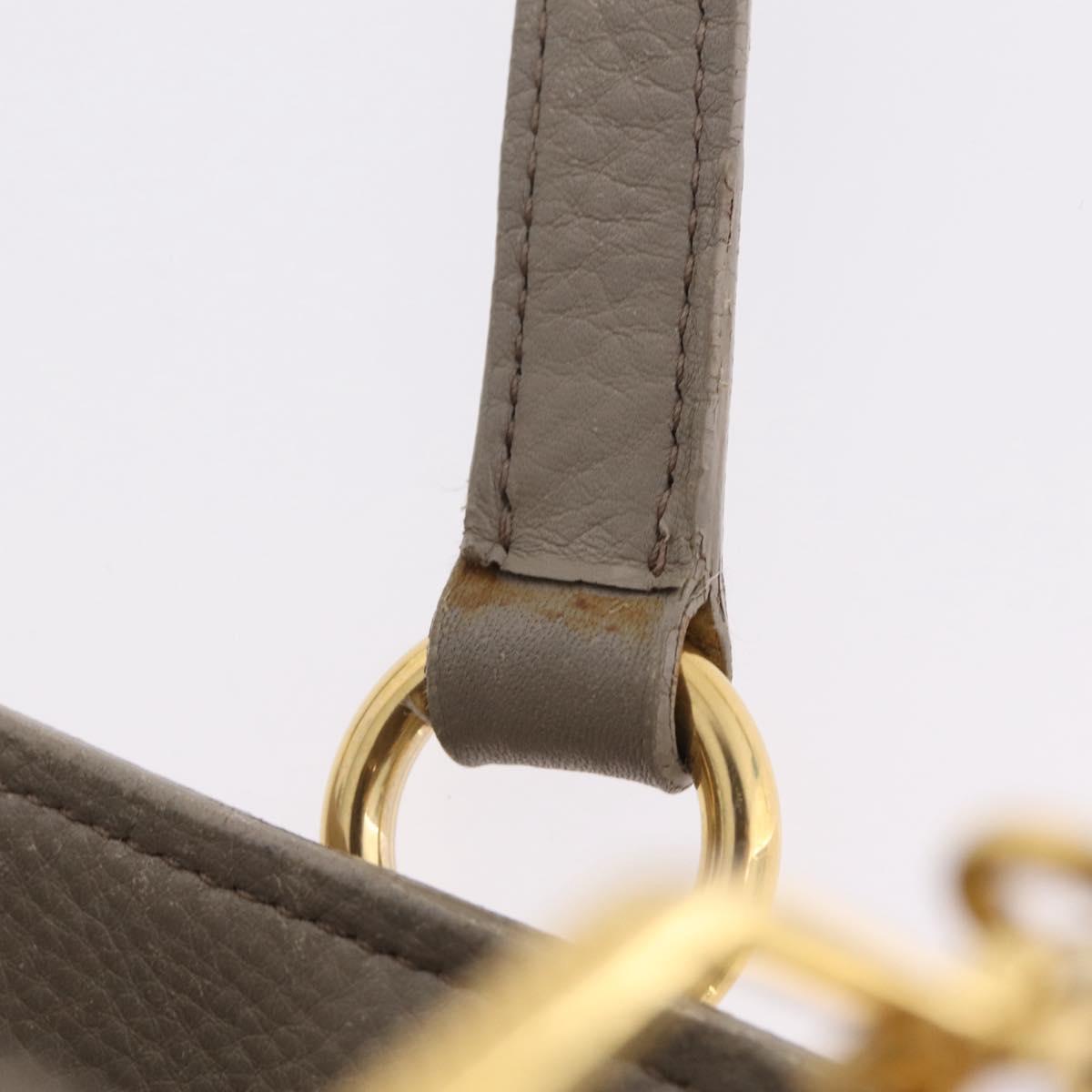 Miu Miu Hand Bag Leather 2way Gray Gold Auth 167882A