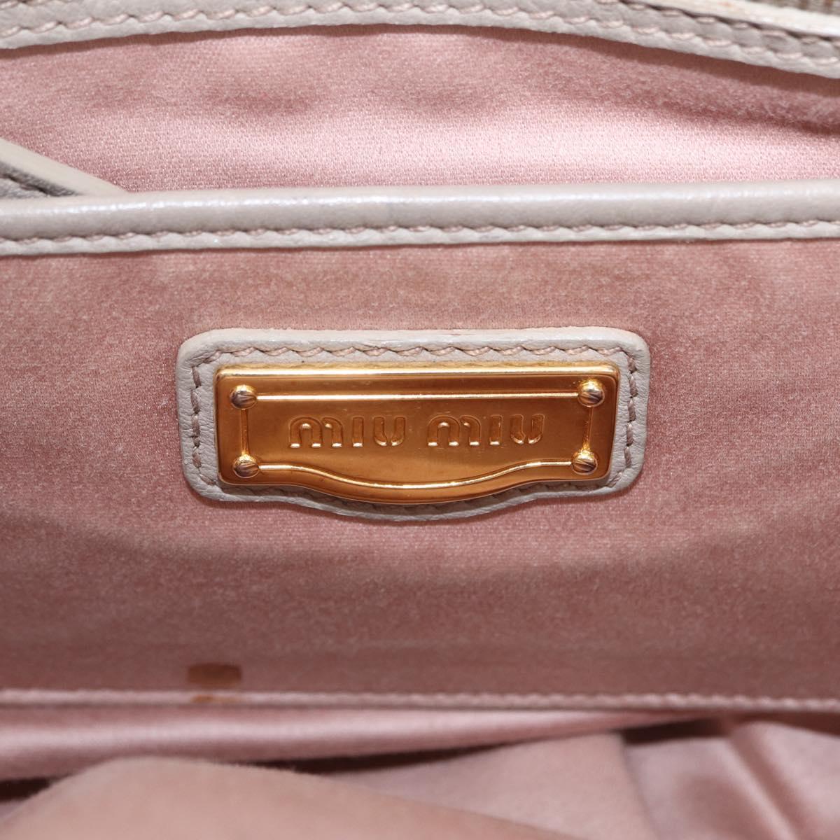 Miu Miu Hand Bag Leather 2way Gray Gold Auth 167882A