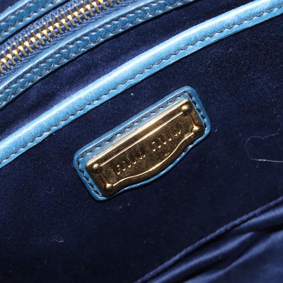 Miu Miu Hand Bag Leather 2way Blue Gold Auth 167885M