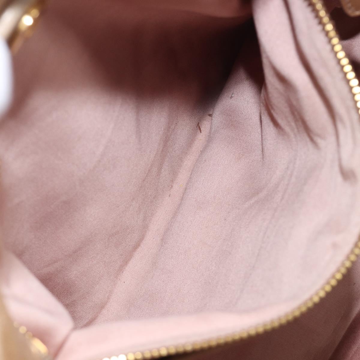 Miu Miu Hand Bag Leather 2way Beige Gold Auth 167886M