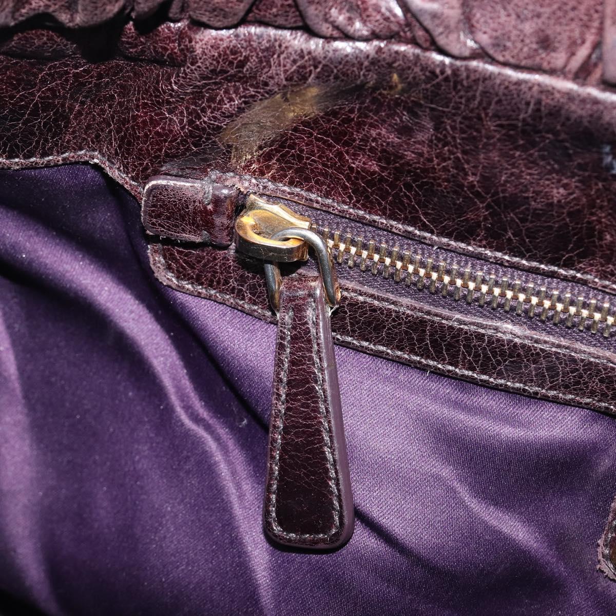 Miu Miu Hand Bag Leather 2way Brown Gold Auth 167887M