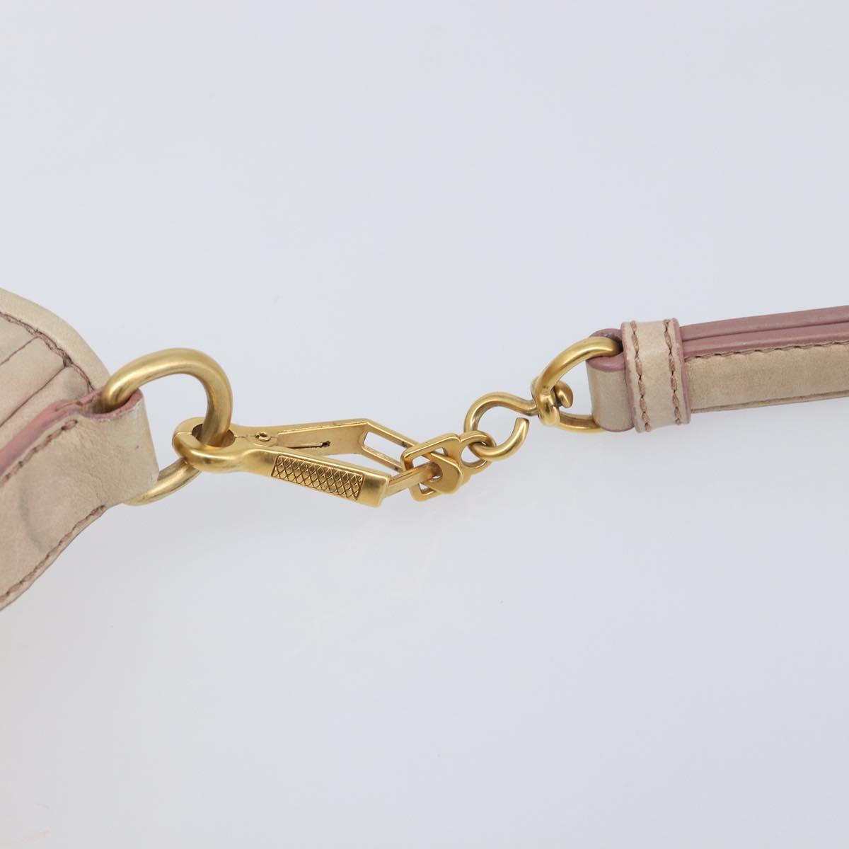 Miu Miu Hand Bag Leather 2way Pink Gold Auth 167890A