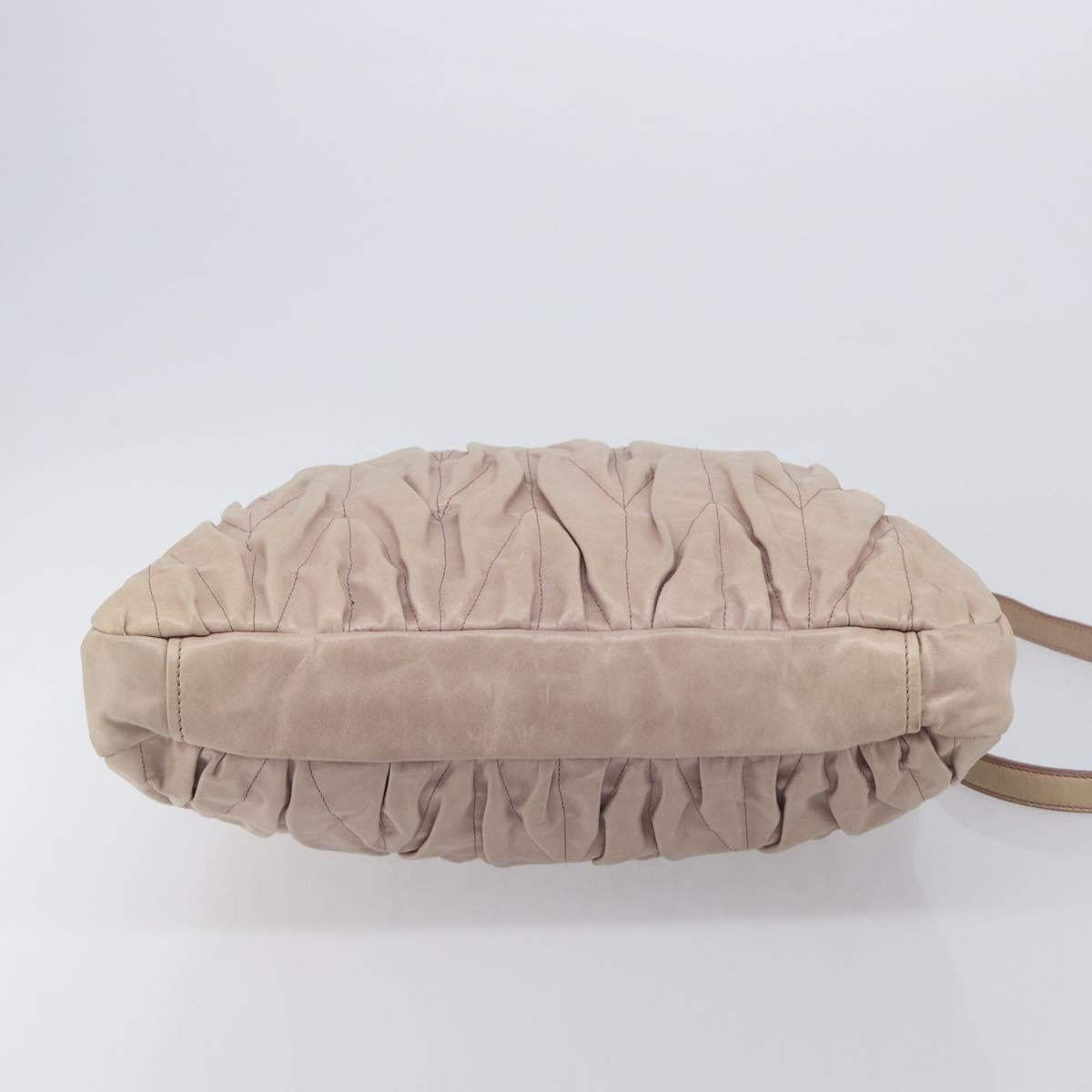 Miu Miu Hand Bag Leather 2way Pink Gold Auth 167890A