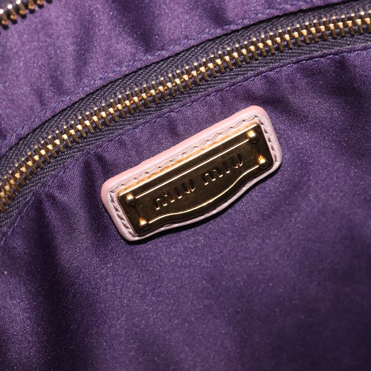 Miu Miu Hand Bag Leather 2way Pink Gold Auth 167890A
