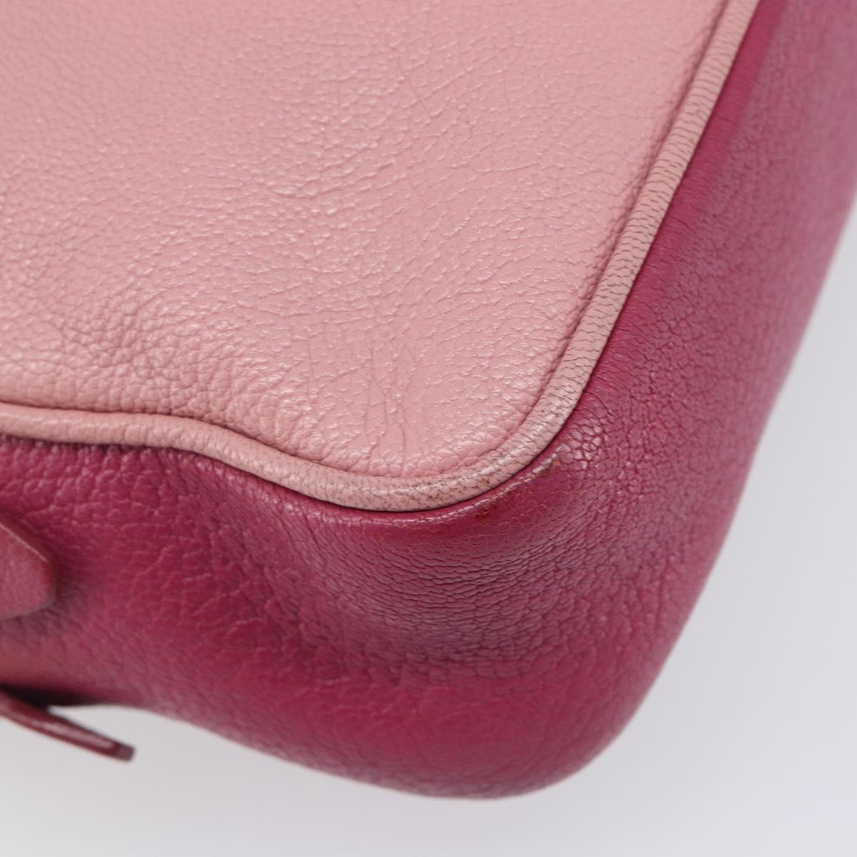 Miu Miu Shoulder Bag Leather Pink Gold Auth 167891A