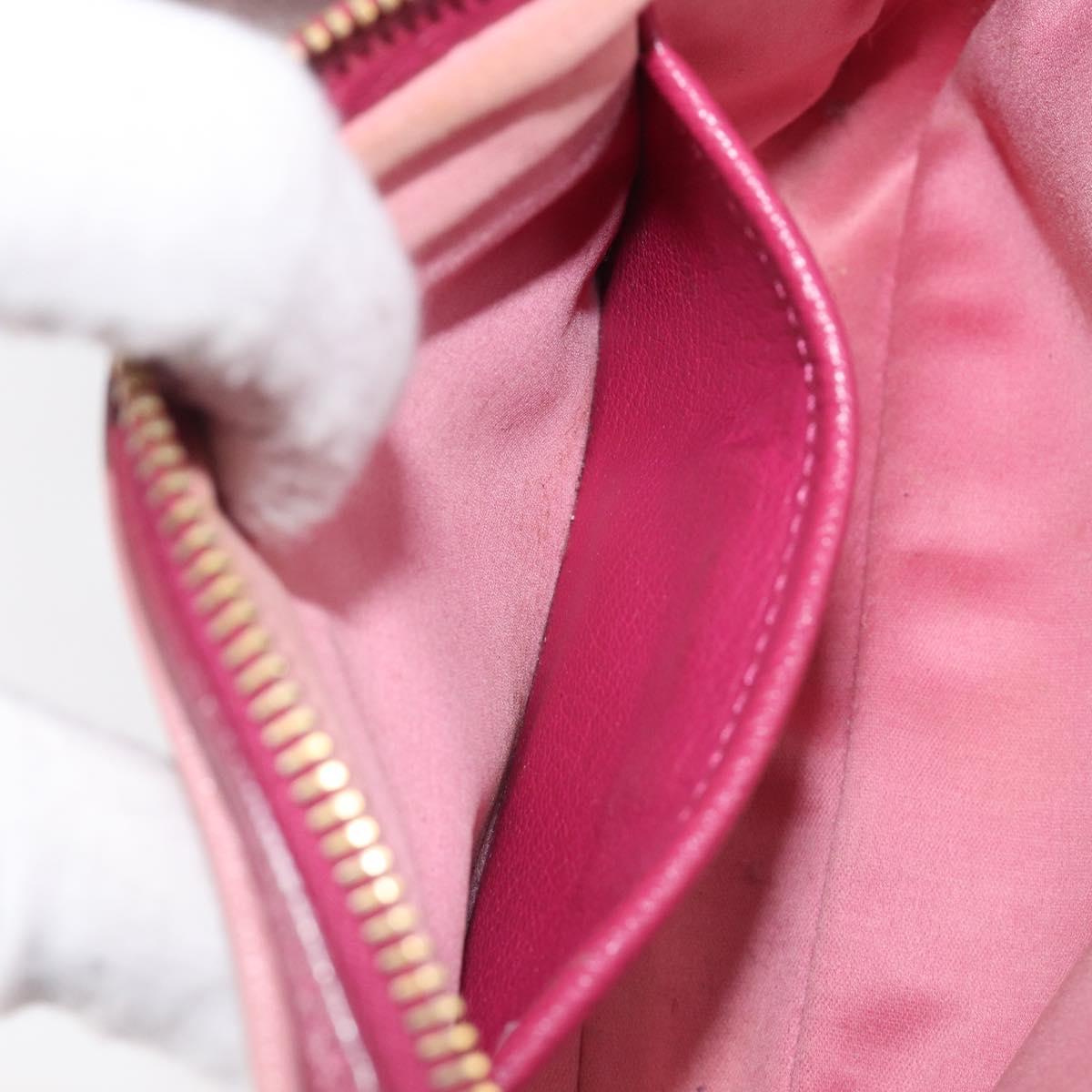 Miu Miu Shoulder Bag Leather Pink Gold Auth 167891A