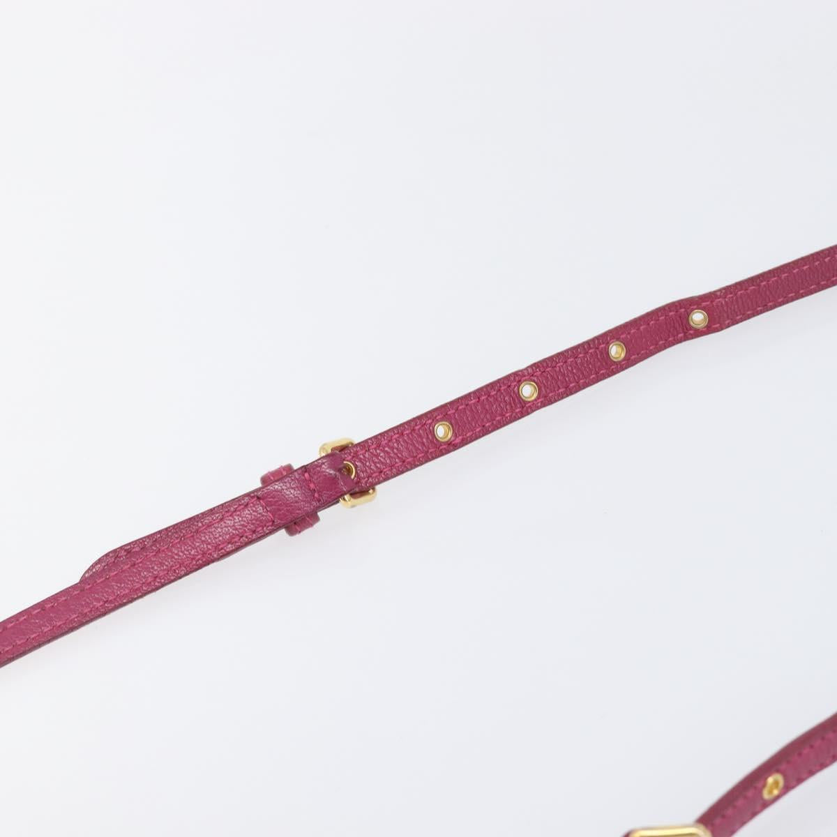 Miu Miu Shoulder Bag Leather Pink Gold Auth 167891A