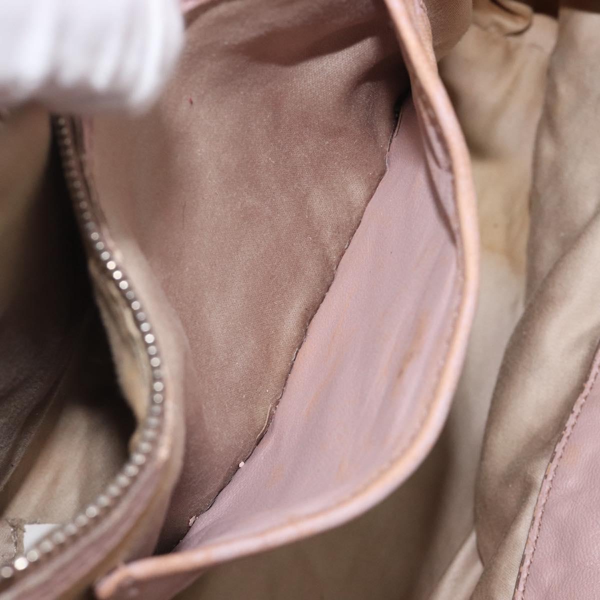 Miu Miu Matelasse Hand Bag Leather Pink Silver Auth 167892