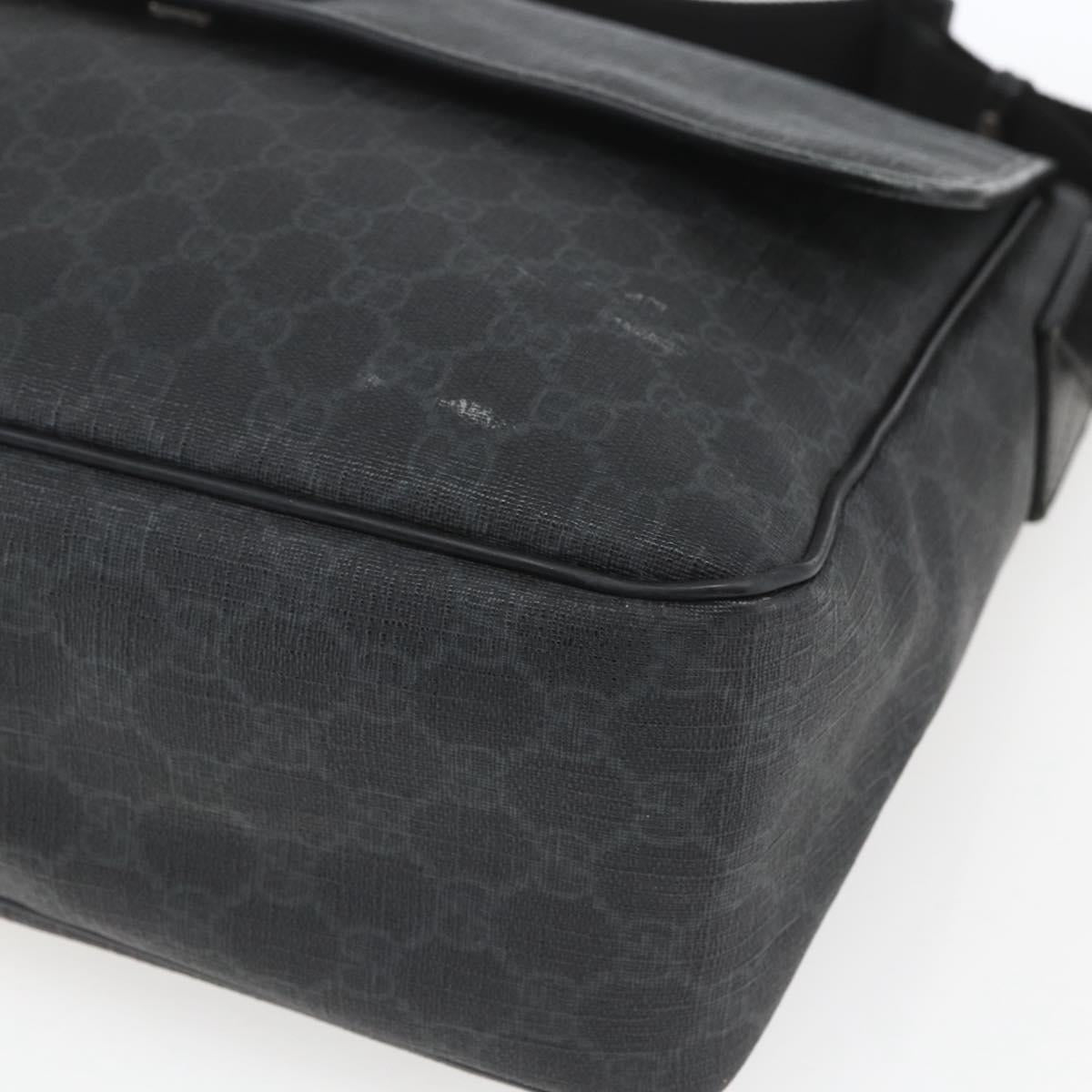 GUCCI GG Supreme Shoulder Bag PVC Black 169935 Auth 167909