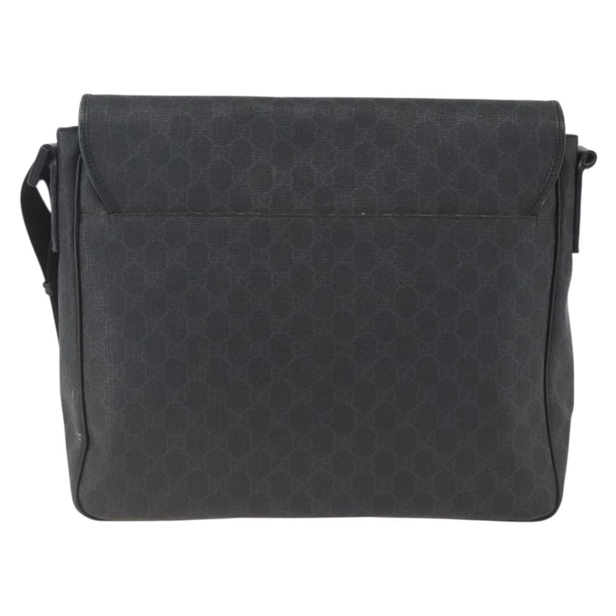 GUCCI GG Supreme Shoulder Bag PVC Black 169935 Auth 167909