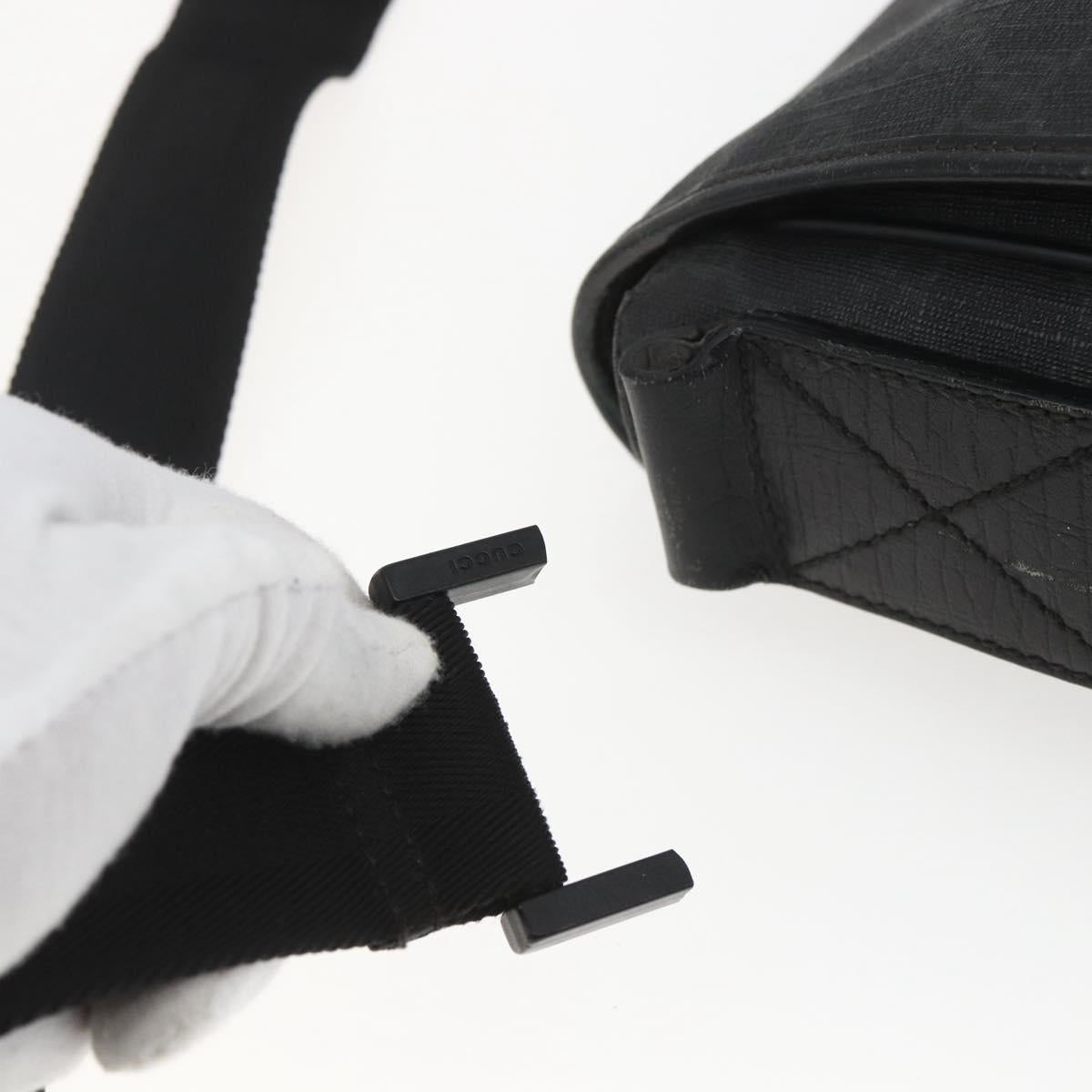 GUCCI GG Supreme Shoulder Bag PVC Black 169935 Auth 167909