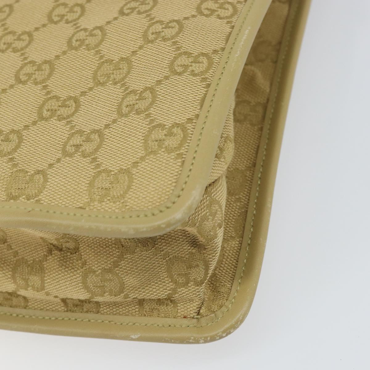 GUCCI GG Canvas Shoulder Bag Beige Gold 91762 Auth 167912