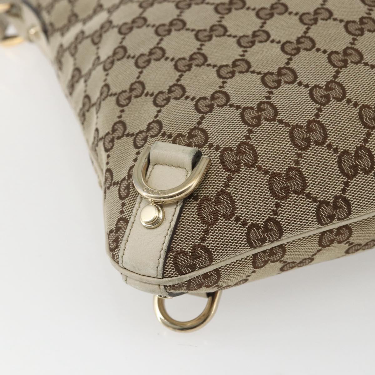 GUCCI GG Canvas Shoulder Bag Beige Gold 131326 Auth 167914