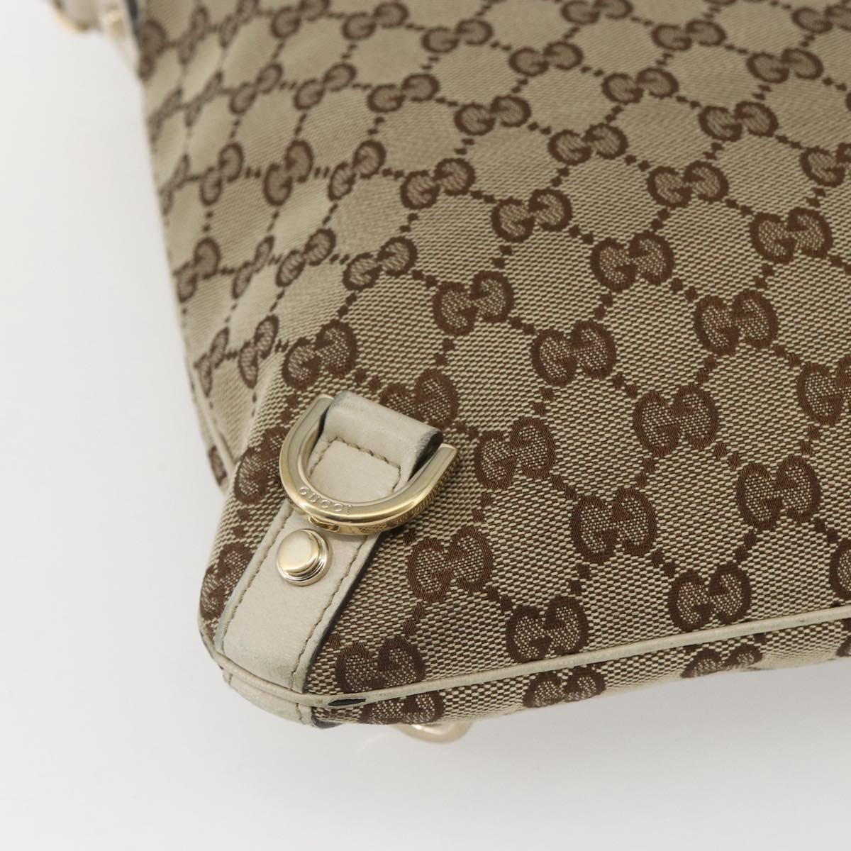 GUCCI GG Canvas Shoulder Bag Beige Gold 131326 Auth 167914