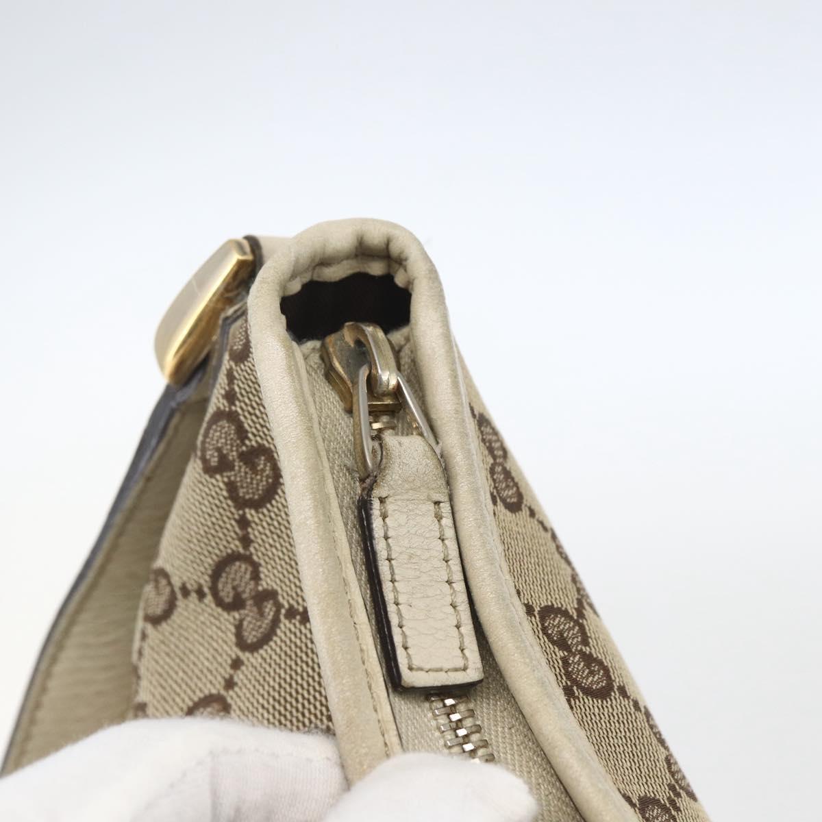 GUCCI GG Canvas Shoulder Bag Beige Gold 131326 Auth 167914