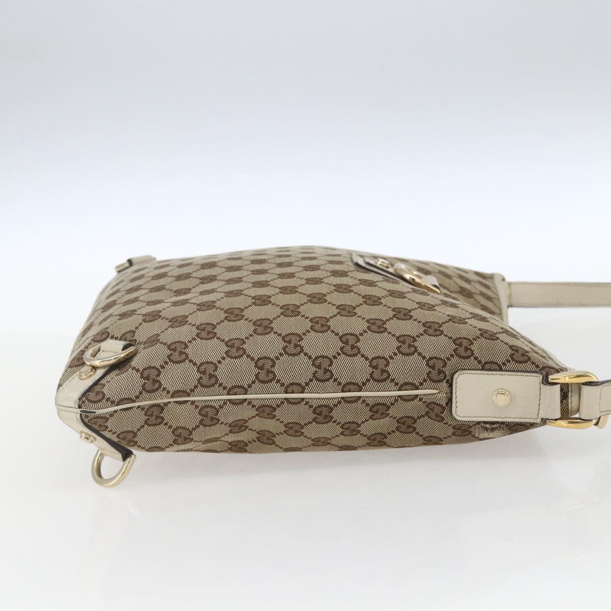 GUCCI GG Canvas Shoulder Bag Beige Gold 131326 Auth 167914