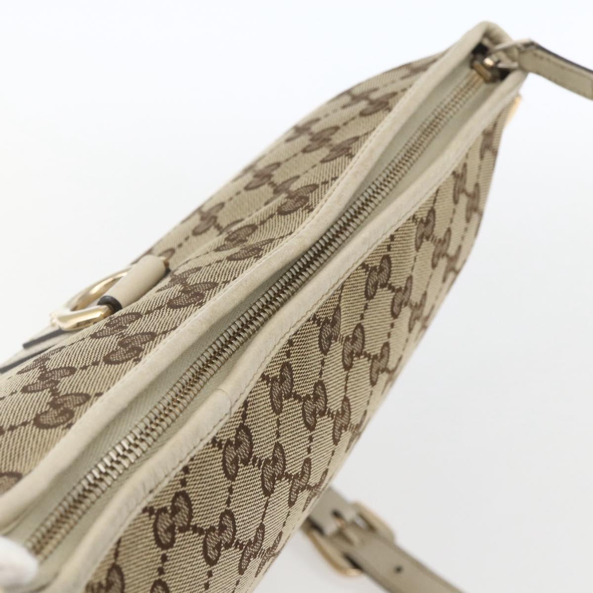 GUCCI GG Canvas Shoulder Bag Beige Gold 131326 Auth 167914