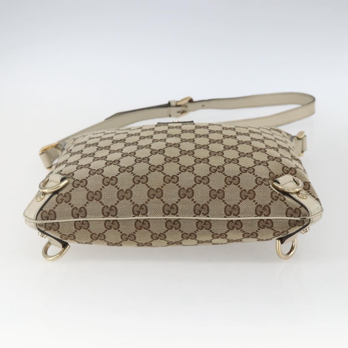 GUCCI GG Canvas Shoulder Bag Beige Gold 131326 Auth 167914