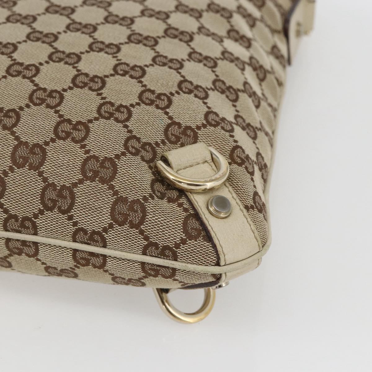 GUCCI GG Canvas Shoulder Bag Beige Gold 131326 Auth 167926