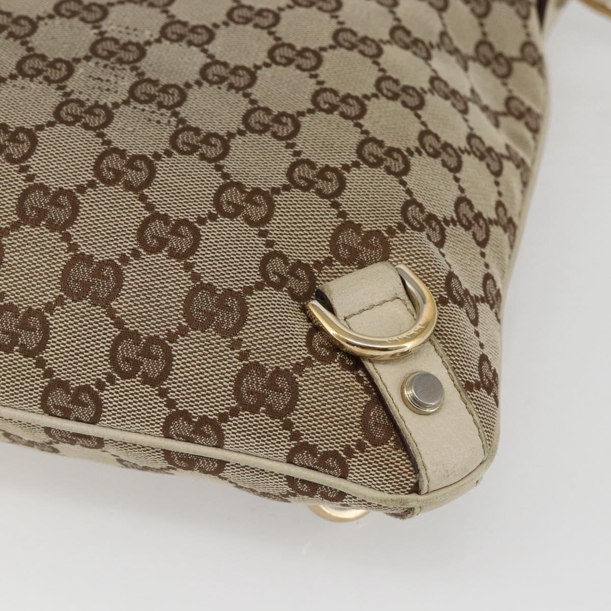 GUCCI GG Canvas Shoulder Bag Beige Gold 131326 Auth 167926