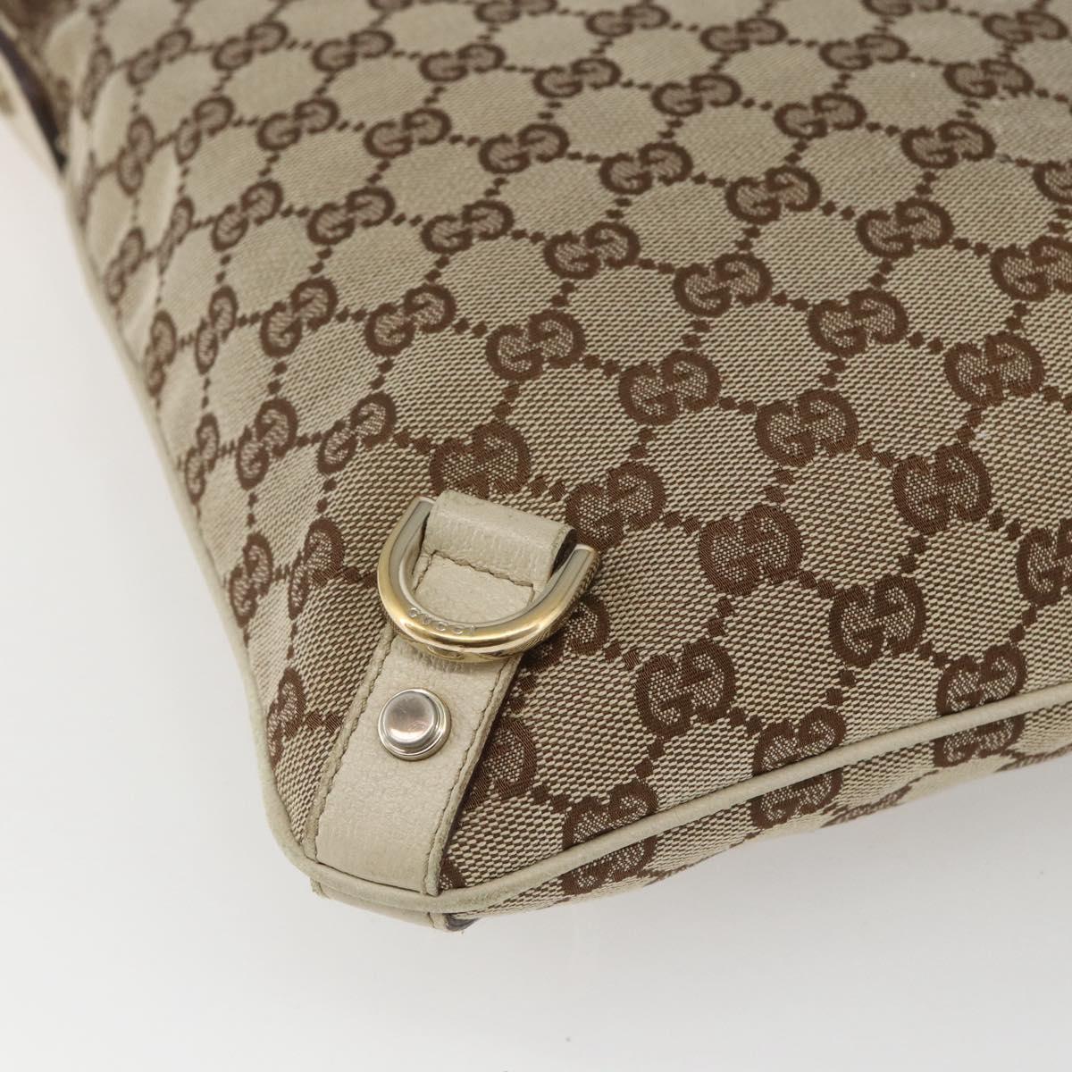 GUCCI GG Canvas Shoulder Bag Beige Gold 131326 Auth 167926