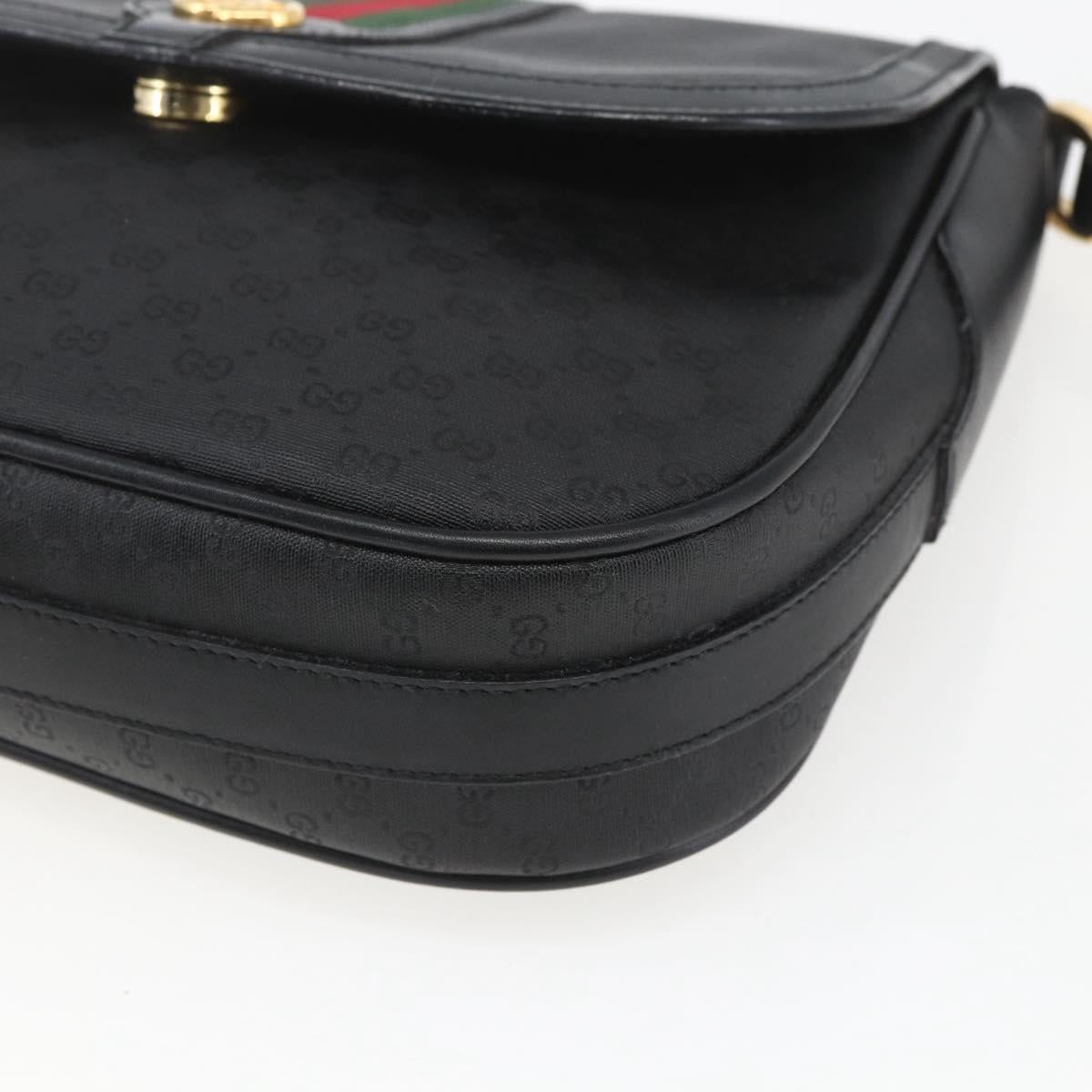 GUCCI Micro GG Supreme Web Sherry Line Bag PVC Black 001 115 0914 Auth 167932