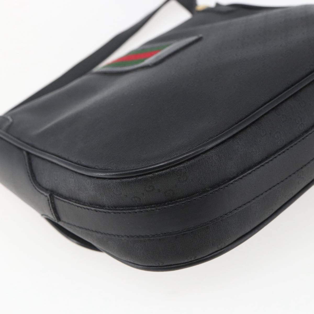 GUCCI Micro GG Supreme Web Sherry Line Bag PVC Black 001 115 0914 Auth 167932