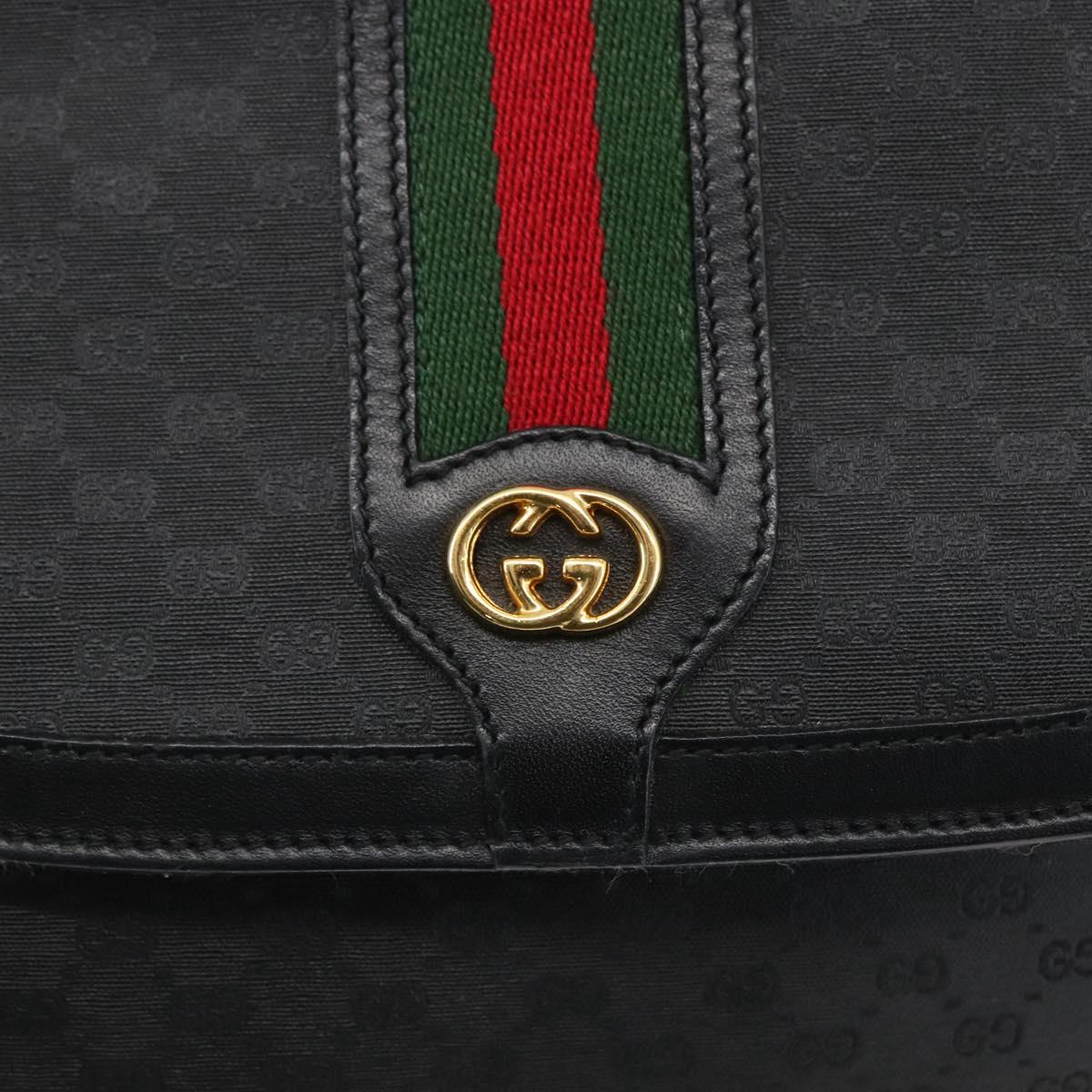 GUCCI Micro GG Supreme Web Sherry Line Bag PVC Black 001 115 0914 Auth 167932