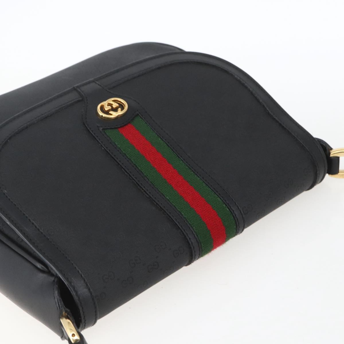 GUCCI Micro GG Supreme Web Sherry Line Bag PVC Black 001 115 0914 Auth 167932