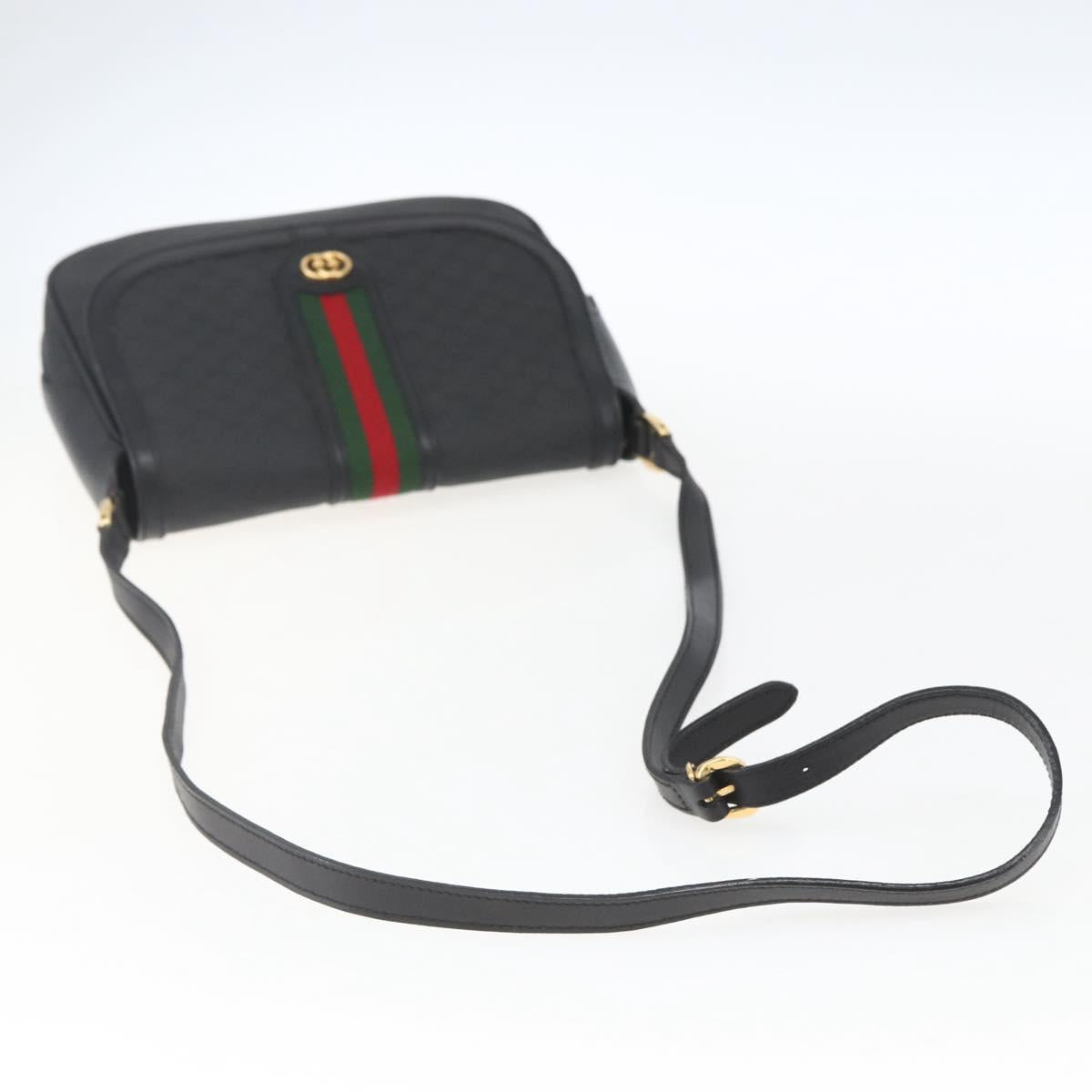 GUCCI Micro GG Supreme Web Sherry Line Bag PVC Black 001 115 0914 Auth 167932