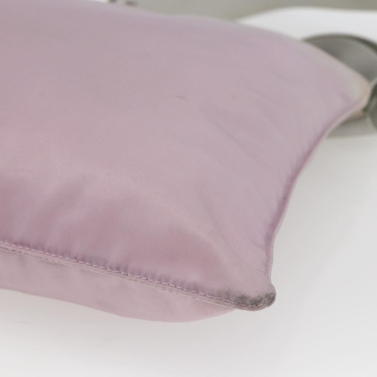 PRADA Shoulder Bag Nylon Pink Silver Auth 167937